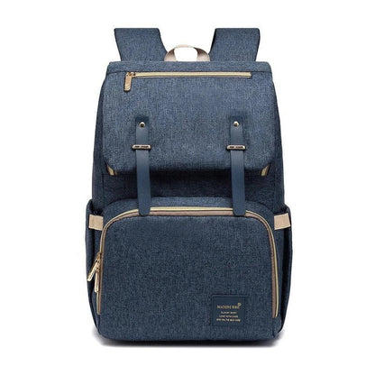 Premium diaper backpack with insulated pockets, stroller attachment, and USB charging port