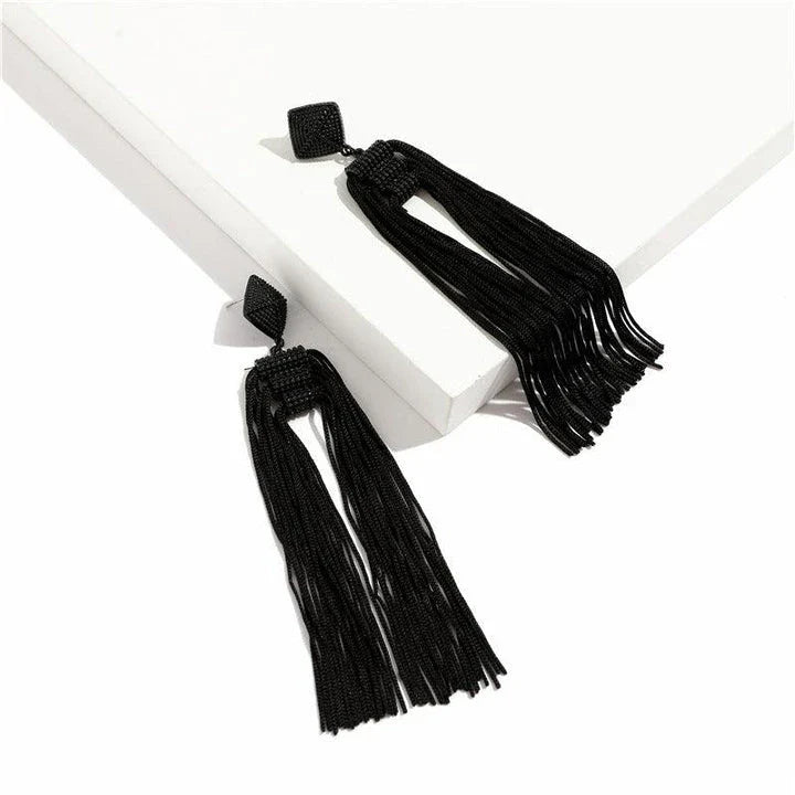 Elegant Bohemian Tassel Earrings with vintage-inspired charm and sophisticated metal finishes