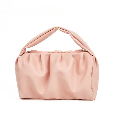 Elegant and Spacious PU Leather Cosmetic Bag in Pink Color with Secure Hasp Closure and Spacious Interior