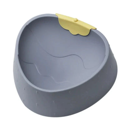 Cartoon-style pet bowl with anti-slip base, designed to provide comfort and reduce mess during mealtime for dogs and cats.