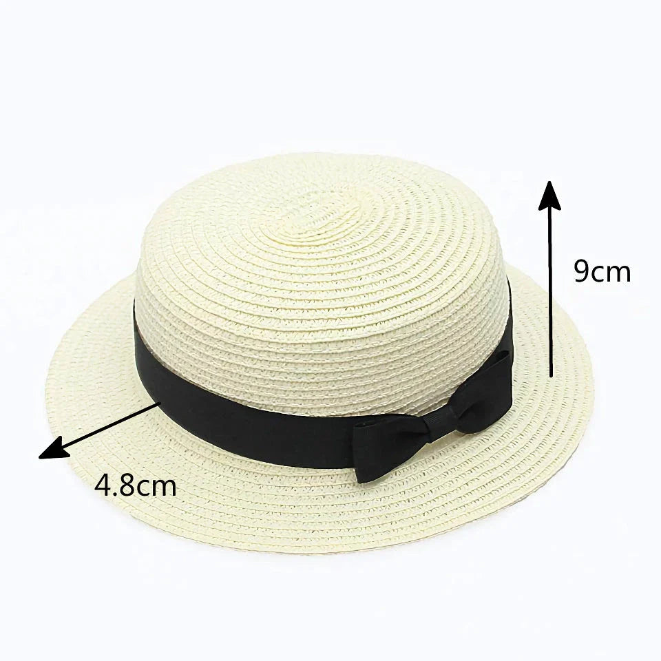 Classic Summer Panama Hat with Stylish Bow Accent - Lightweight, Breathable, and Adjustable Sun Protection Accessory