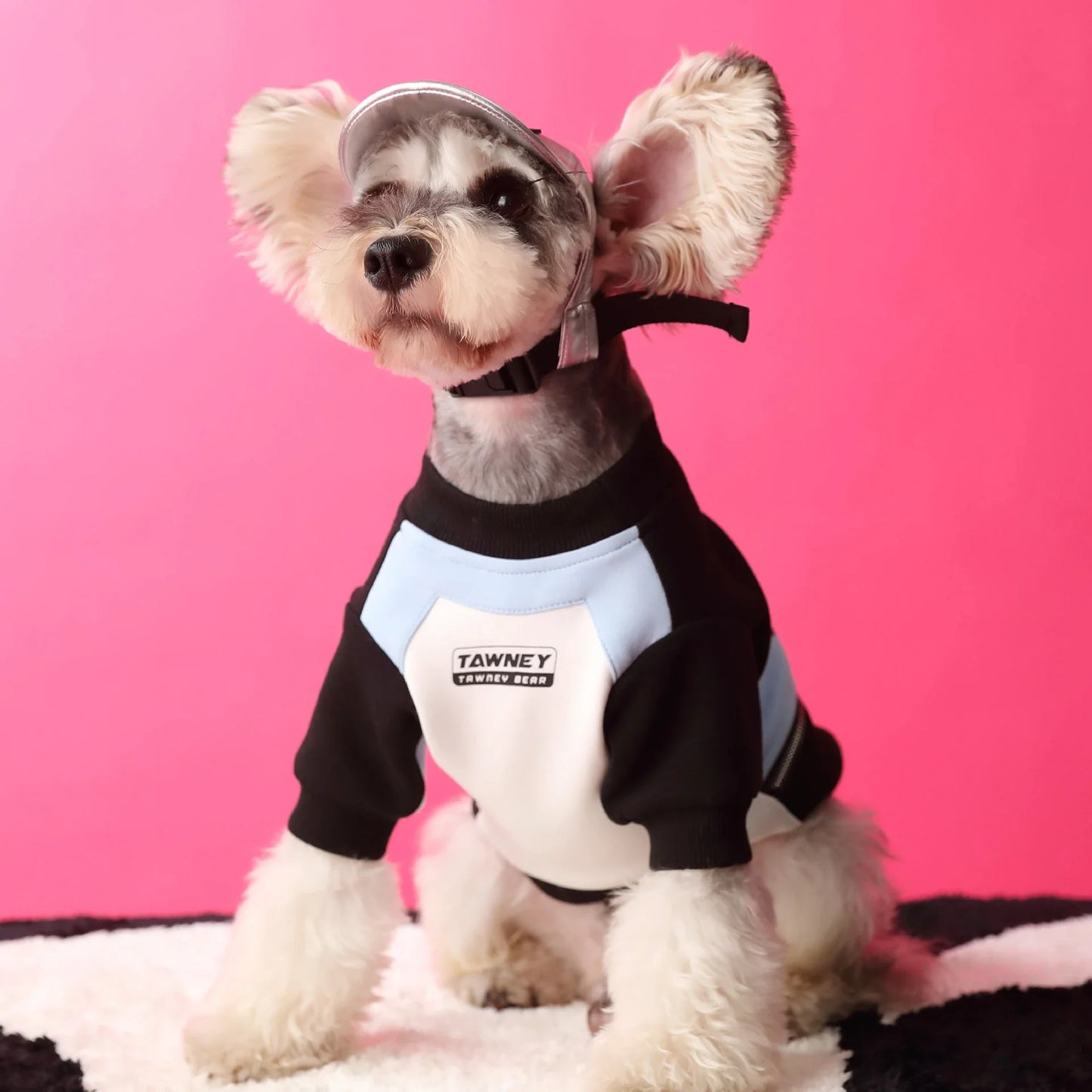Cozy dog pullover sweater in pink color with zipper closure, made of soft cotton material for pet comfort and style