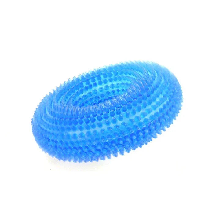 Interactive Squeak Chew Toy for Dogs of All Sizes - Durable TPR Construction, Engaging Squeak Sound, Thorn Circle Ring Design