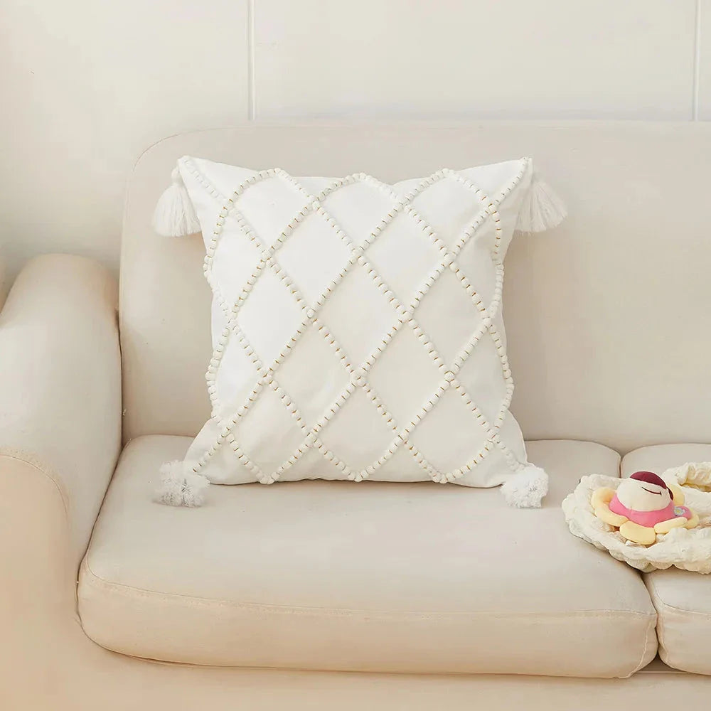Stylish Nordic-inspired decorative cushion cover with gradient colors and geometric pattern