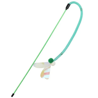 Interactive cat toy with butterfly, bell, and wool ball design for engaging playtime