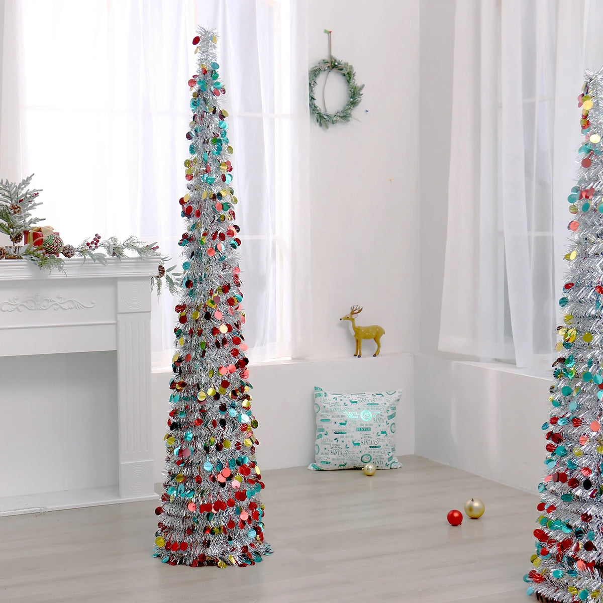 Colorful Retractable Folding Christmas Tree Decorative Ornaments for Festive Holiday Decor