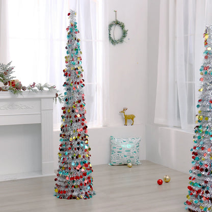 Colorful Retractable Folding Christmas Tree Decorative Ornaments for Festive Holiday Decor