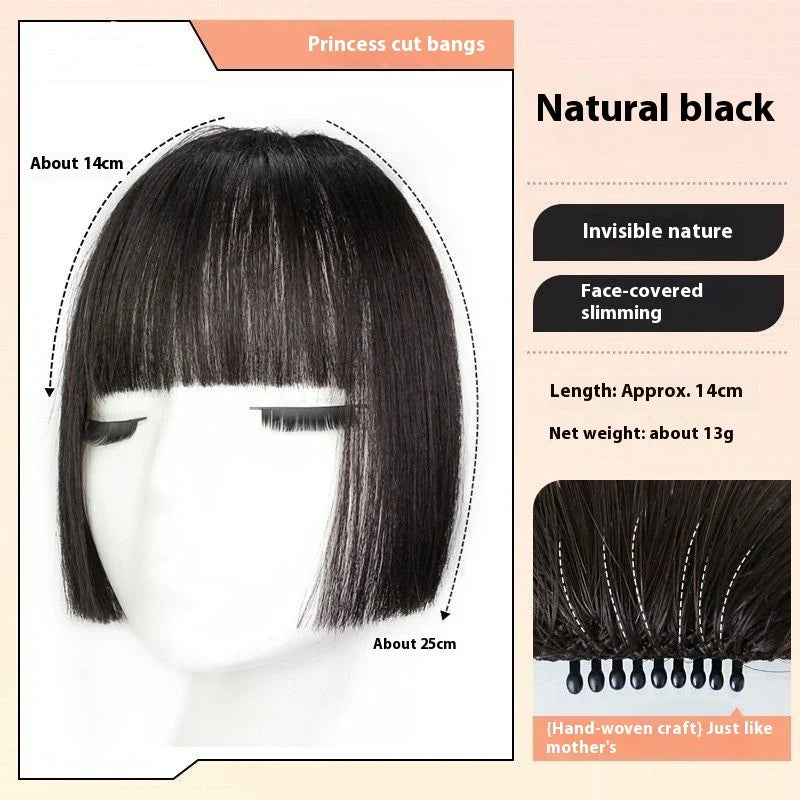 A high-quality synthetic wig with a stylish princess-inspired cut and realistic bangs, perfect for transforming your look.