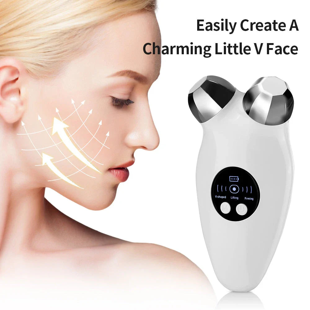 Microcurrent Face Lifting and Firming Device with Warm Compress - Achieve a Youthful, Lifted Complexion