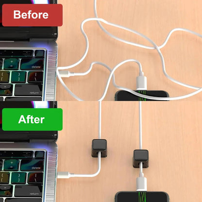 Premium Magnetic Cable Organizer with one-handed magnetic clamping and 60° rotating shaft for easy cord management