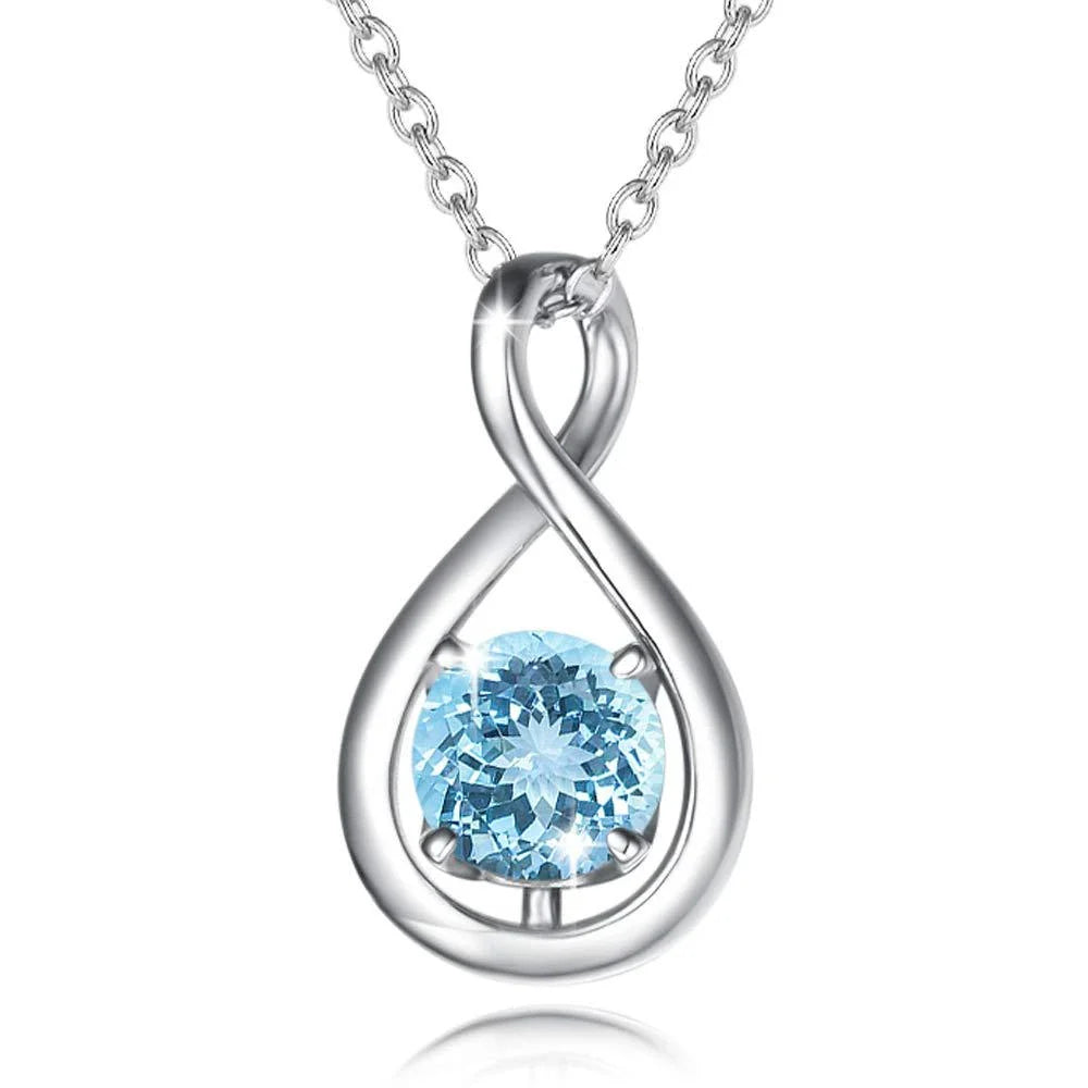 Elegant octagonal sterling silver necklace pendant with a four-claw zircon gemstone centerpiece