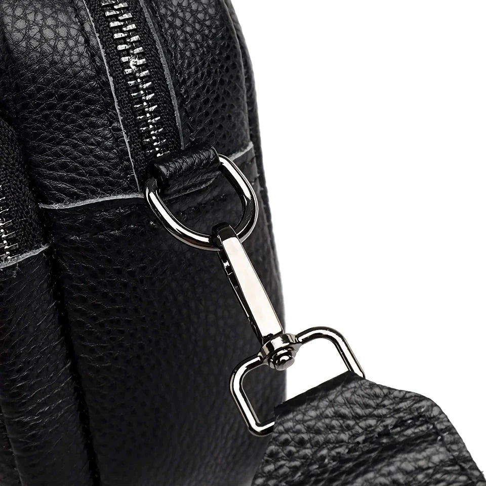 Stylish and functional genuine leather crossbody bag for women with interior organization pockets