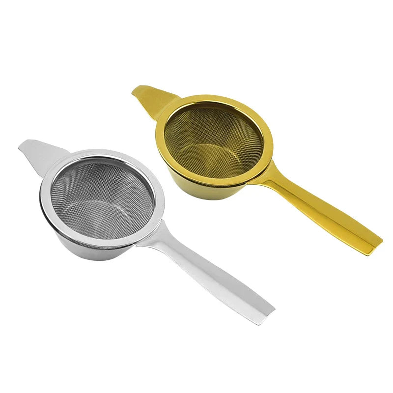 Elegant stainless steel tea strainers with a sleek, minimalist design for effortless brewing and a refined tea experience.