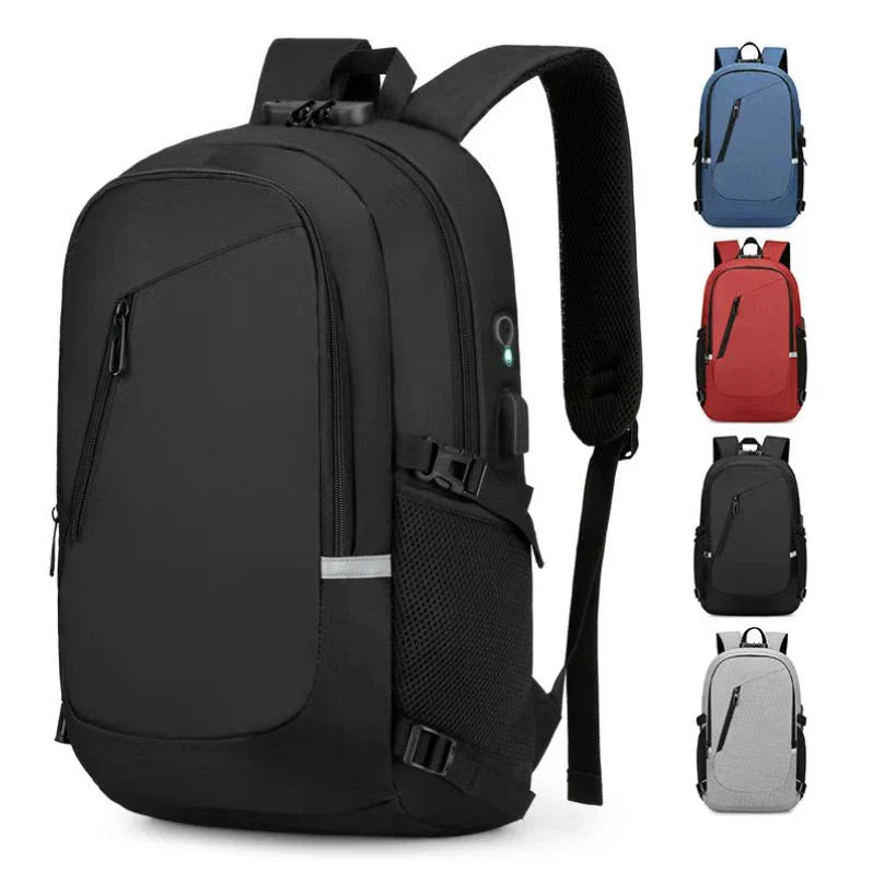 Durable Oxford cloth computer backpack with adjustable straps and multiple compartments for everyday use