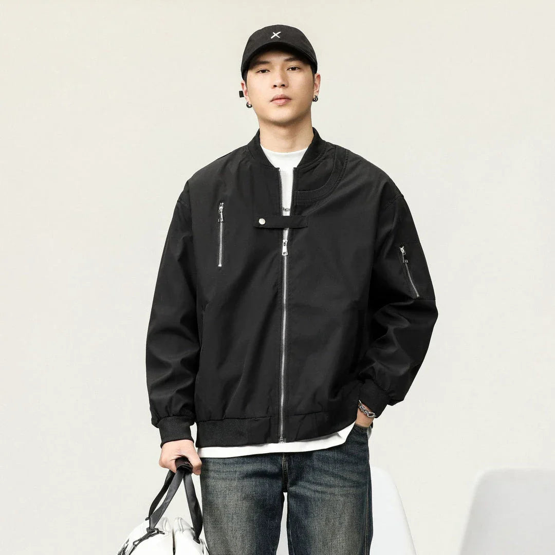 A versatile men's jumpsuit in a solid color design, made with premium polyester fabric for comfort and style.