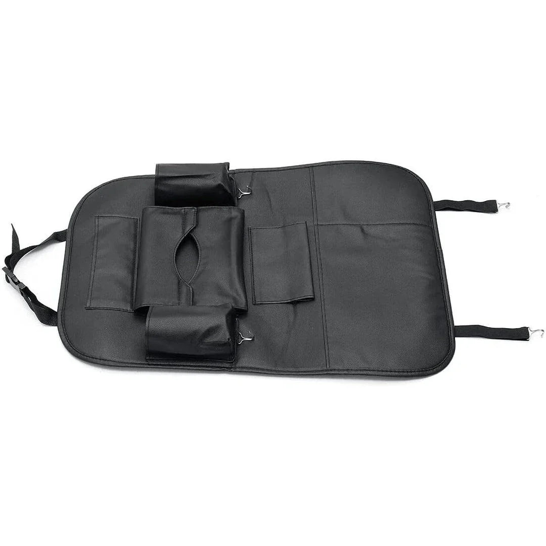 Luxury multi-pocket leather car back seat organizer in various colors for improved organization and style in your vehicle