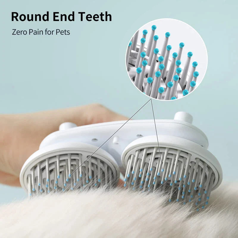 Dual Head Electric Pet Brush with Negative Ion Technology for Effortless, Comfortable Grooming