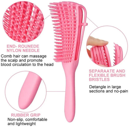 Detangling Hair Brush and Scalp Massager for Travel - Compact, Durable, and Designed for Efficient Detangling