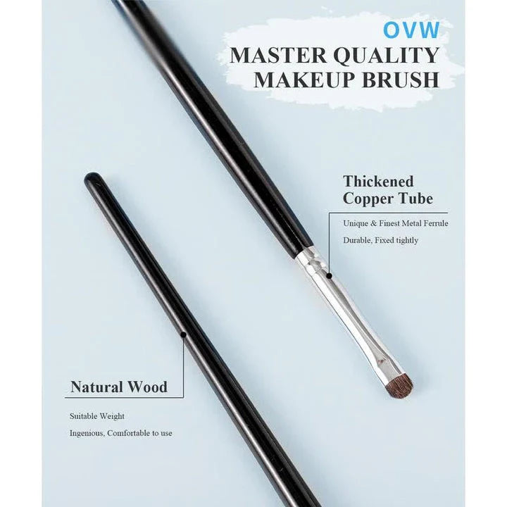 Premium 4-piece eyeliner, smudge, and eyeshadow brush set with natural horse hair bristles for flawless eye makeup