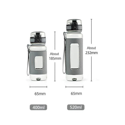 Portable sports water bottle with wide mouth, tea infuser, and leak-proof design for active lifestyles