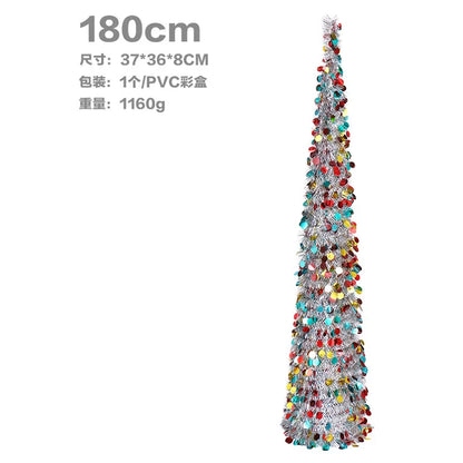 Colorful Retractable Folding Christmas Tree Decorative Ornaments for Festive Holiday Decor
