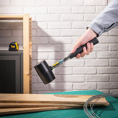 16oz Double-Sided Rubber Hammer with Steel Handle for Precise Strikes in Home Improvement and DIY Projects