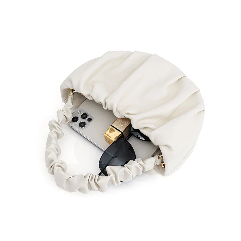 Luxurious Sheepskin Pleated Crossbody Bag in various colors - a stylish and functional everyday accessory for women