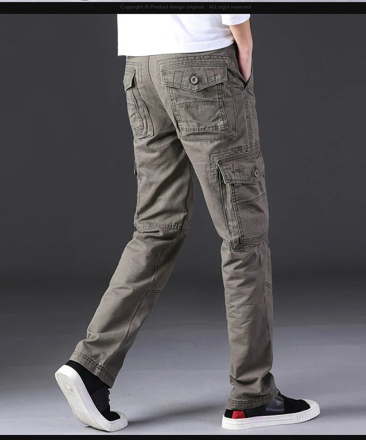 Trendha men's outdoor casual cotton trousers with multiple pockets in a variety of colors and sizes