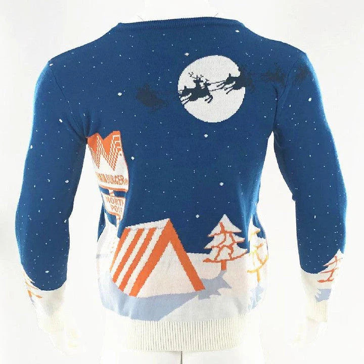 Stylish men's round neck Christmas sweater in various festive colors