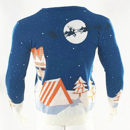 Stylish men's round neck Christmas sweater in various festive colors