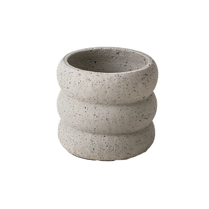 Modern minimalist cement flower pot with Nordic-inspired design, available in small and medium sizes for indoor and outdoor use