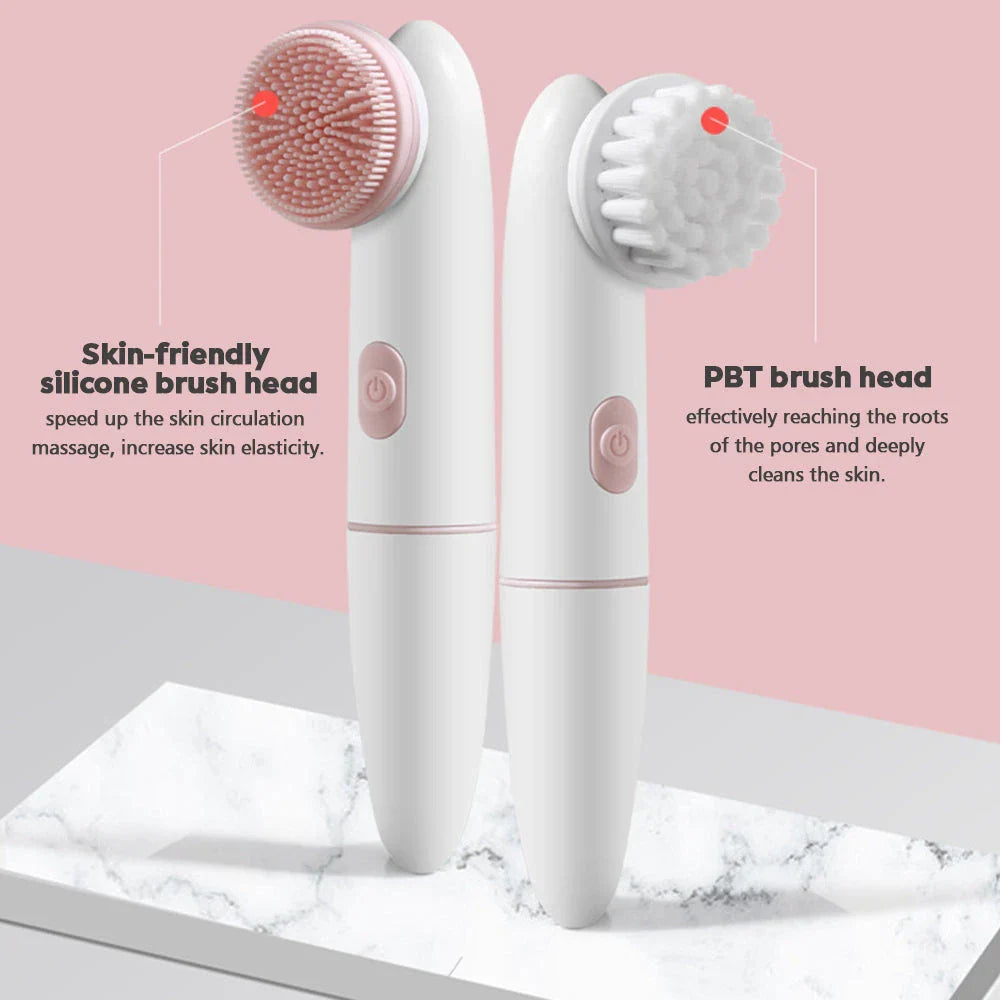 2-in-1 Electric Facial Cleansing Brush with Pore Cleanser for Flawless Skin