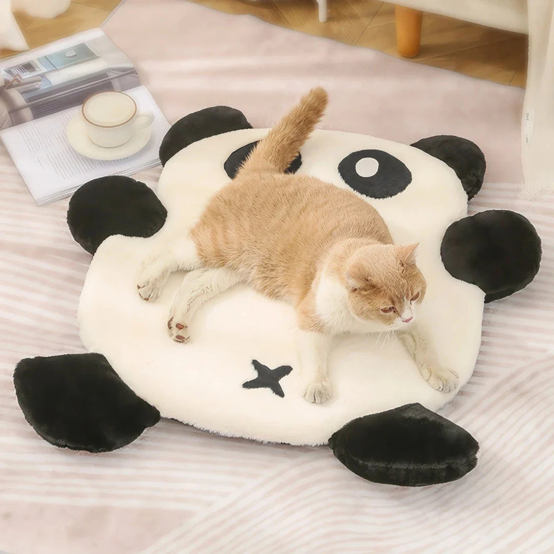 Cozy and stylish panda-themed pet bed with soft, non-slip, and machine-washable features