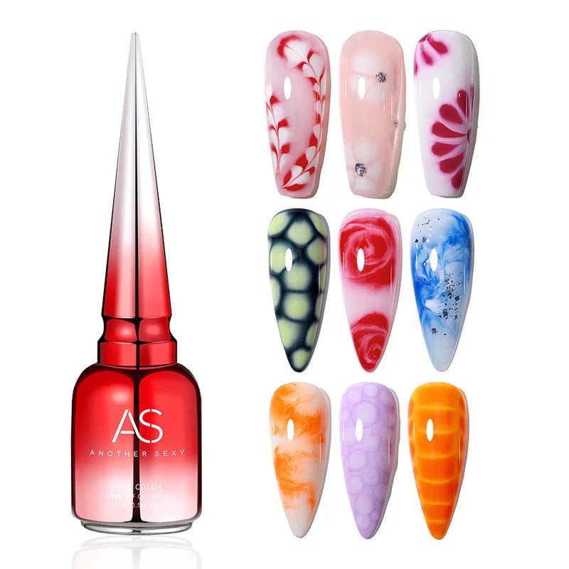 Clear Blooming Gel Polish - A 15ml UV LED soak-off nail art polish that creates mesmerizing marble effects for your nails