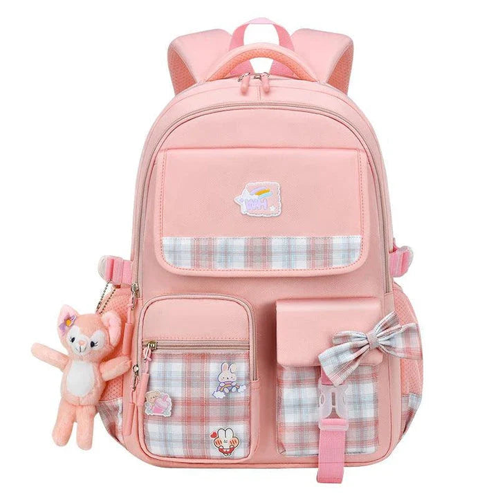 Large capacity cartoon-style backpack for children, featuring a spacious interior, durable nylon construction, and a waterproof, breathable design.