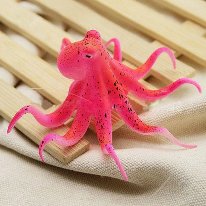 Lifelike artificial octopus decor with flexible tentacles for aquarium display