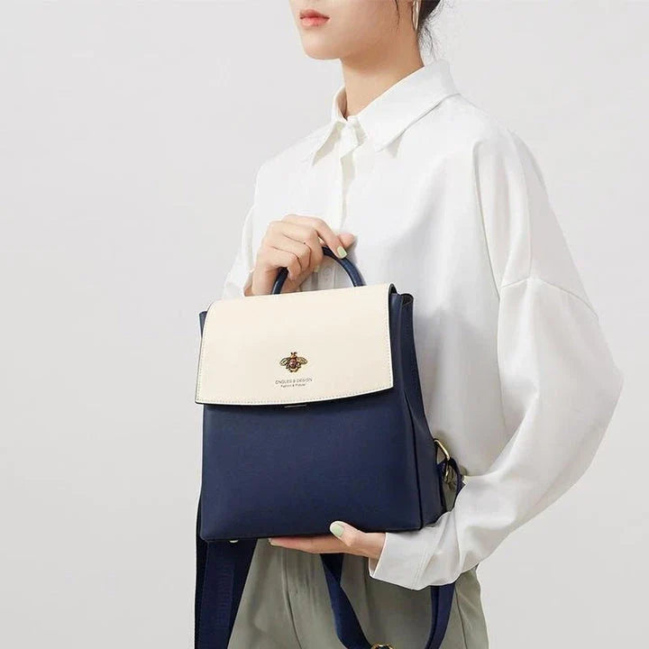 Luxury Women's Backpack with Embossed Texture, Soft Handle, and Ergonomic Design