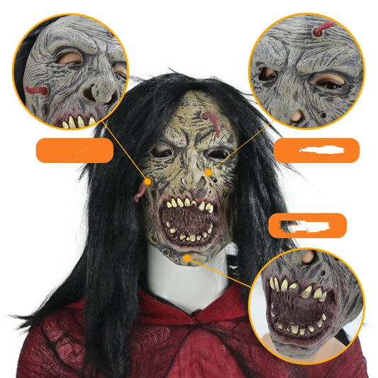 Chilling horror headgear mask made from high-quality latex with a spooky, captivating design