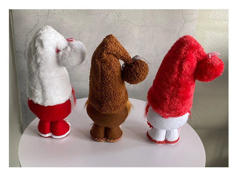 Faceless Elderly Candy Decorations in various candy-inspired designs, including round candy, candy canes, and gingerbread men