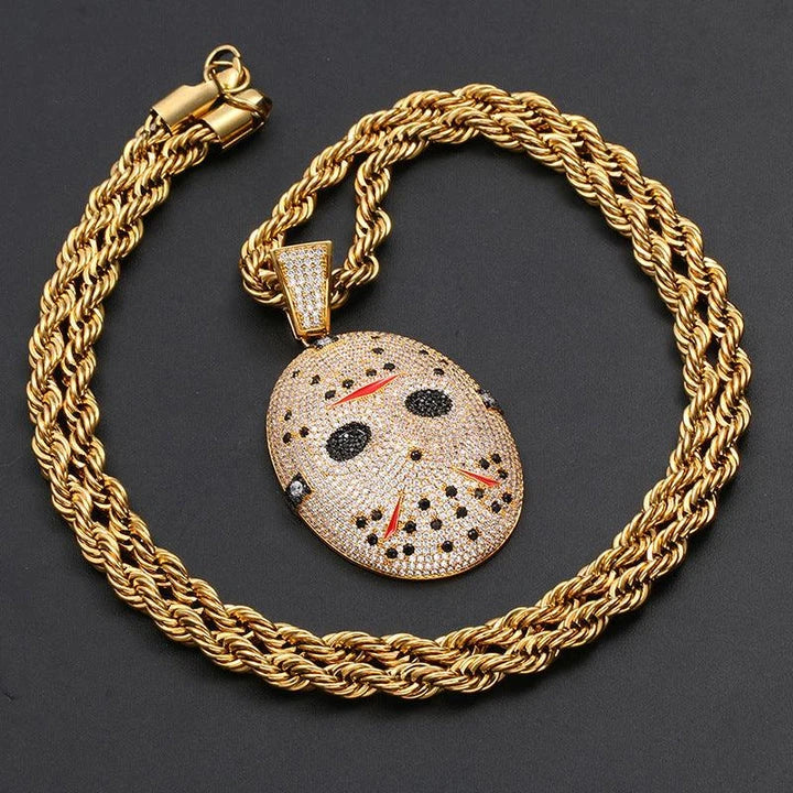 Stylish chainsaw-inspired pendant necklace made of premium copper and stainless steel