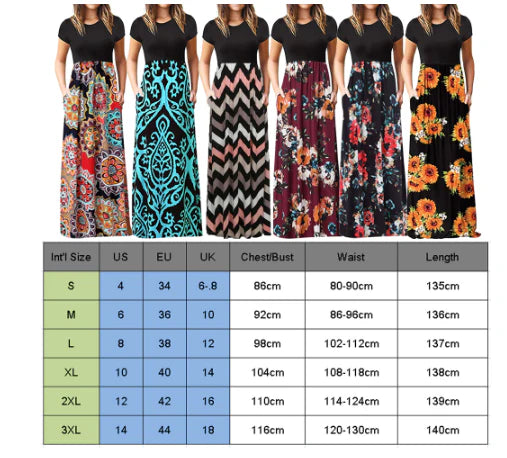 Stylish Bohemian dress with a vibrant collage-inspired print and milk silk fabric