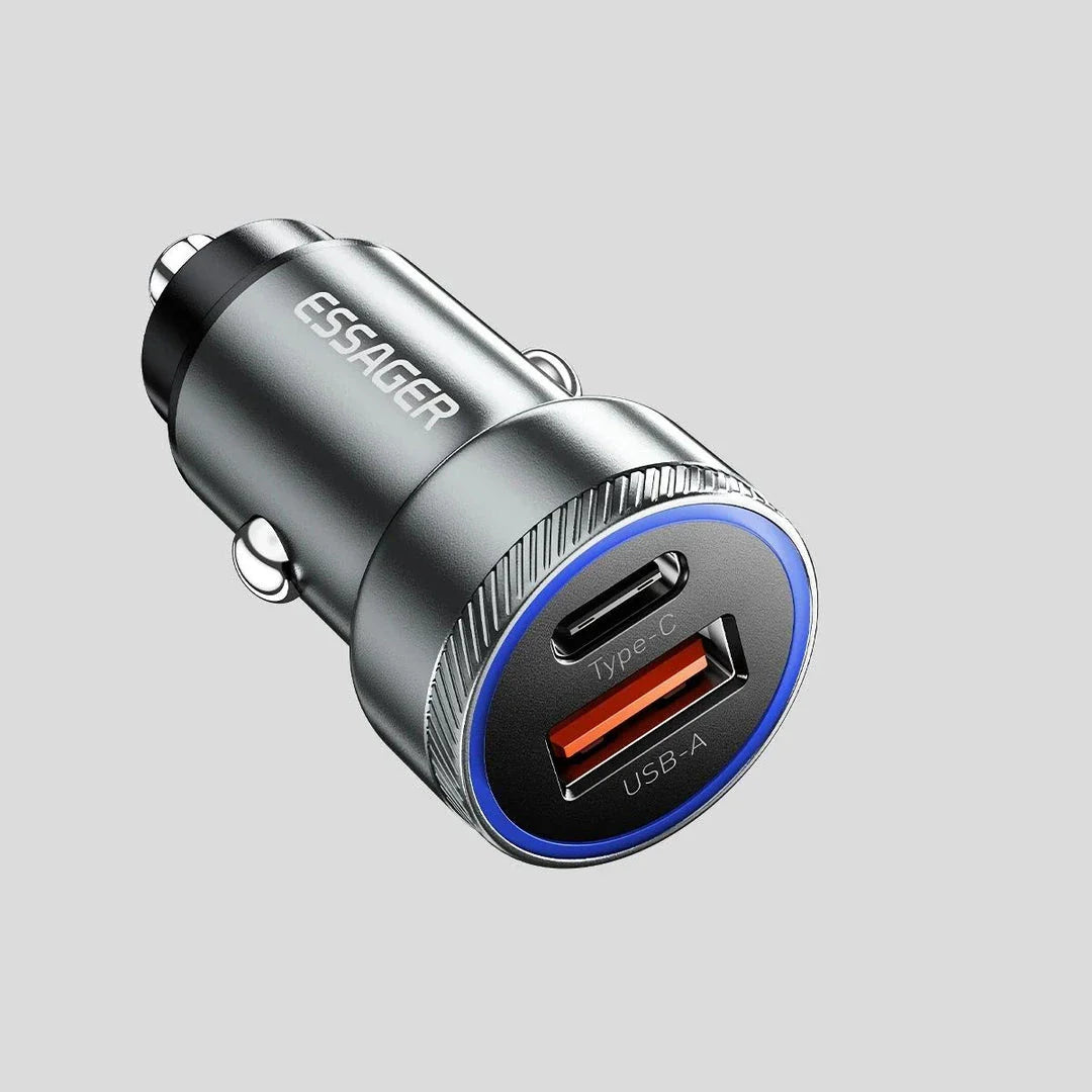 54W USB-C and USB Car Charger with Hyper-Speed Charging for smartphones, tablets, and other USB-powered devices