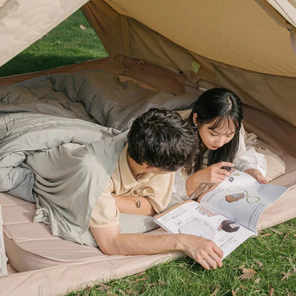 Premium cotton sleeping bag liner for comfortable and hygienic outdoor adventures and travel