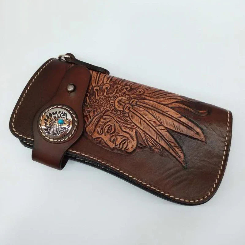 Premium personalized leather wallet with stylish cloth exterior, featuring multiple card slots, coin pocket, and roomy main compartment for organized storage.