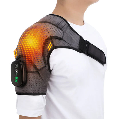 Premium 2-in-1 Electric Heating Shoulder Massager and Adjustable Heated Back Brace for Pain Relief and Muscle Relaxation