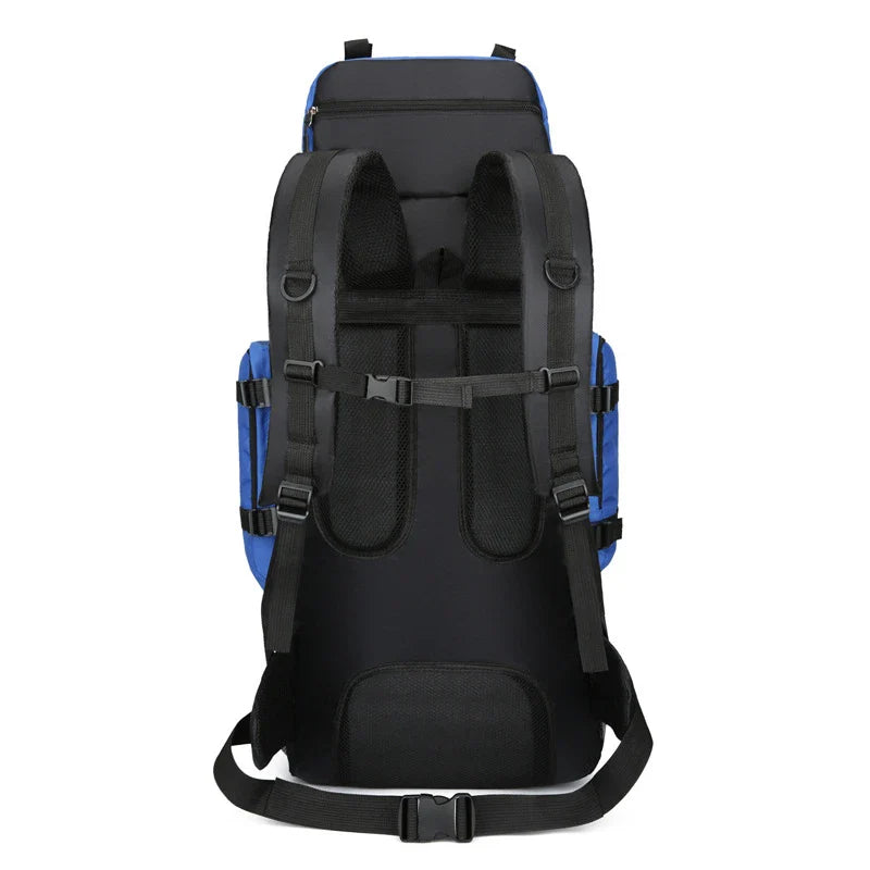 Premium outdoor hiking backpack made from water-resistant nylon with padded shoulder straps and multiple storage compartments.