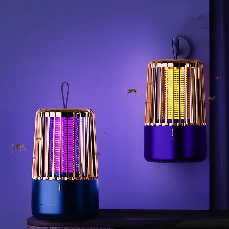 Portable mosquito repellent with adjustable settings and built-in light for outdoor activities