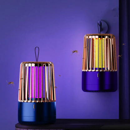 Portable mosquito repellent with adjustable settings and built-in light for outdoor activities