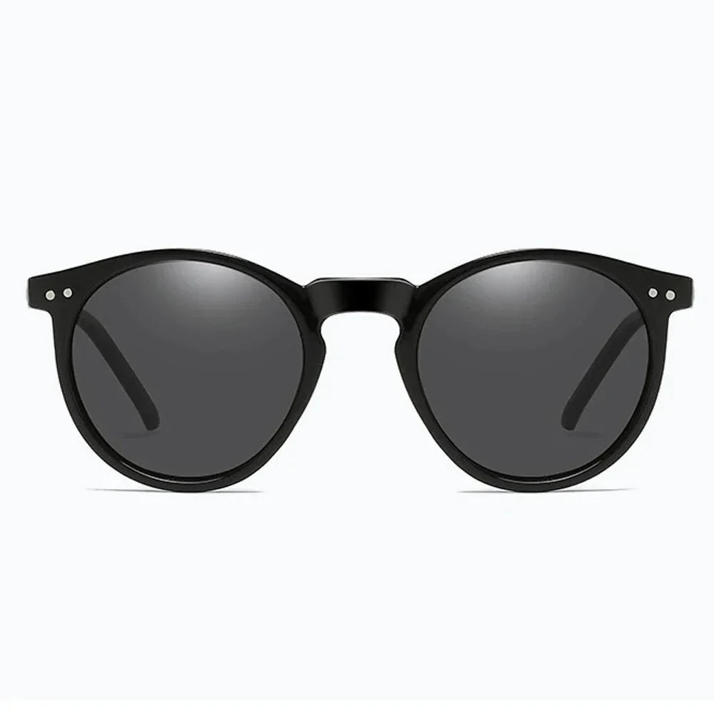 Retro round polarized sunglasses with UV400 protection, stylish frame design, and durable construction