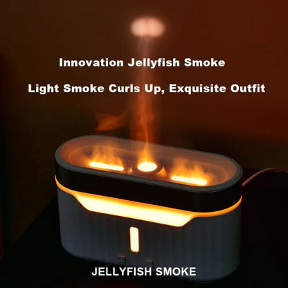 Elegant Jellyfish Flame Humidifier with 3D Lighting Effects, Mist, and Aromatherapy Capabilities